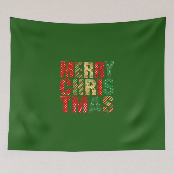 Item preview, Bold Patterned Block “Merry Christmas” — Stacked Holiday Typography designed and sold by UniqueArtsOnly.