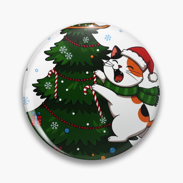 Item preview, Calico Cat Climbing Christmas Tree – Whimsical Holiday Mischief Design designed and sold by meesub.