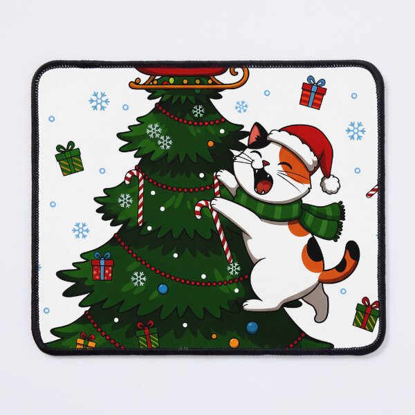 Item preview, Calico Cat Climbing Christmas Tree – Whimsical Holiday Mischief Design designed and sold by meesub.