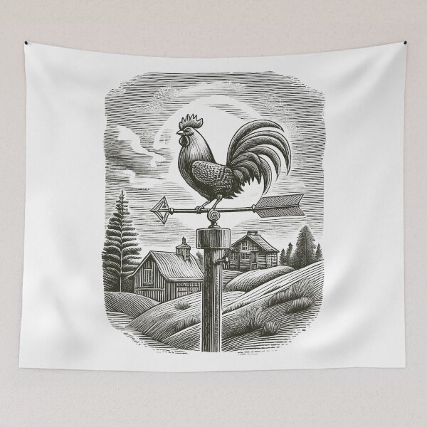 Item preview, Vintage Rooster Weather Vane - Vintage Pencil Drawings designed and sold by RockitBaby.