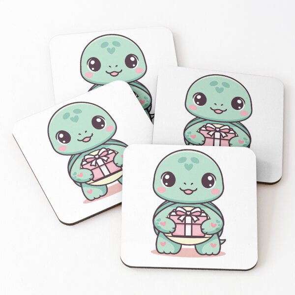 Item preview, Sweet Kawaii Turtle Holding Hearts Pastel Valentine designed and sold by GrumpySableye.