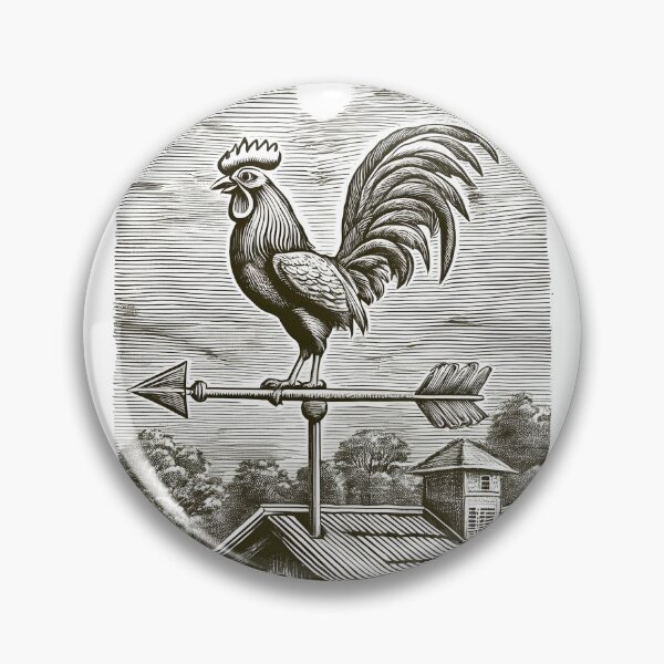 Item preview, Rustic Rooster Weather Vane - Vintage Pencil Drawings designed and sold by RockitBaby.