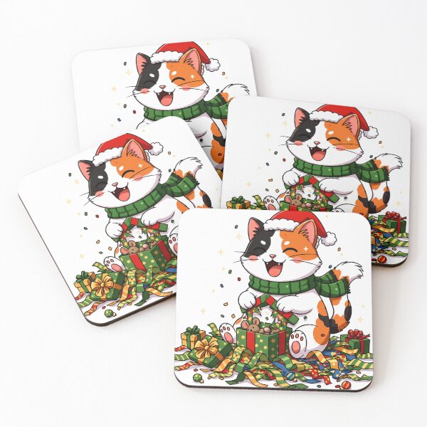 Item preview, Calico Cat Opening Gift – Toy Mouse Christmas Surprise Design designed and sold by meesub.