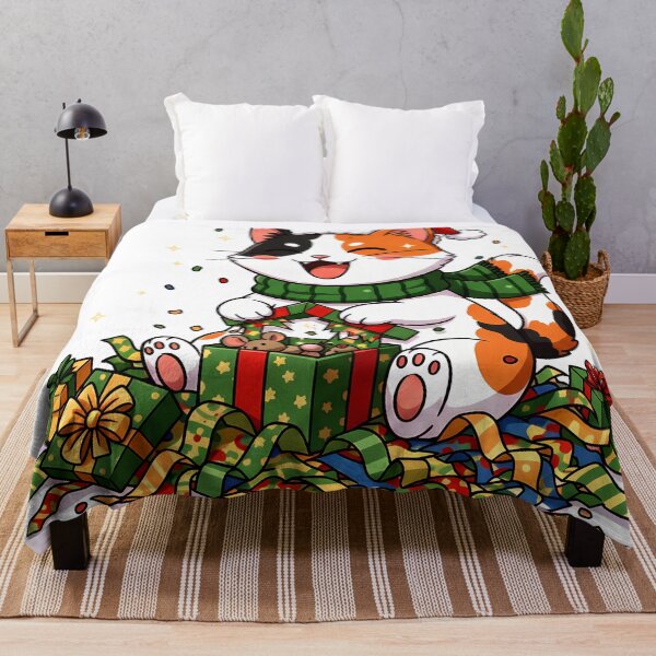 Item preview, Calico Cat Opening Gift – Toy Mouse Christmas Surprise Design designed and sold by meesub.