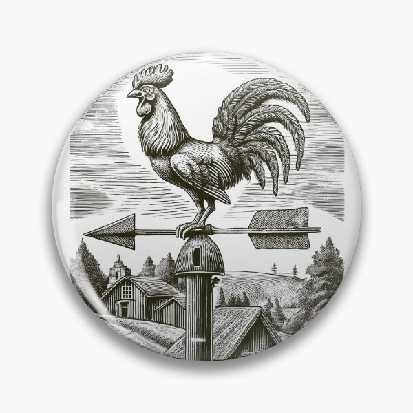Item preview, Classic Rooster Weather Vane - Vintage Pencil Drawings designed and sold by RockitBaby.