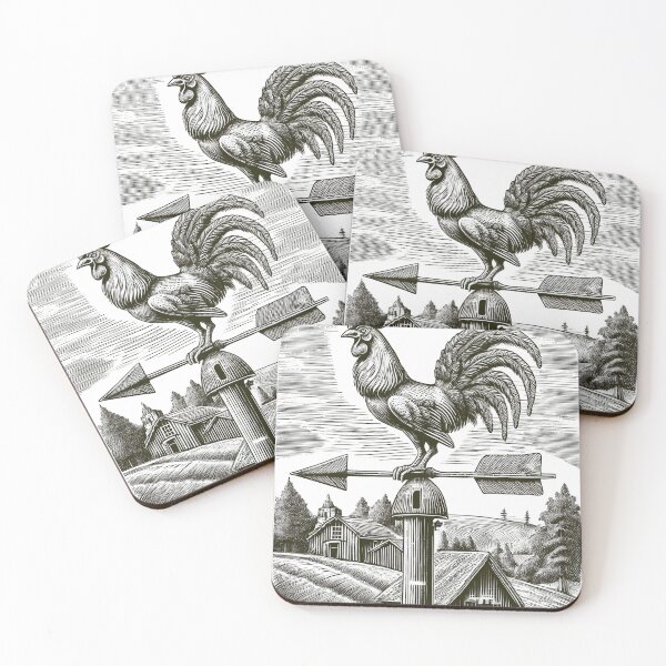 Item preview, Classic Rooster Weather Vane - Vintage Pencil Drawings designed and sold by RockitBaby.