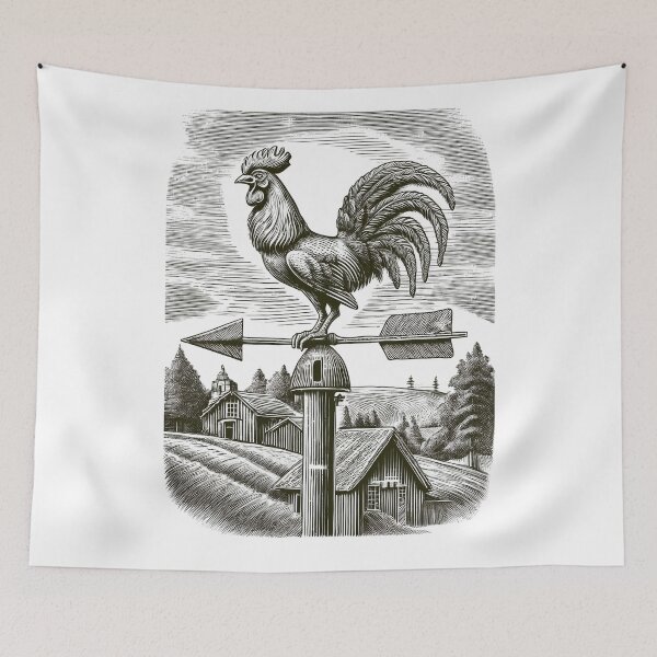 Item preview, Classic Rooster Weather Vane - Vintage Pencil Drawings designed and sold by RockitBaby.