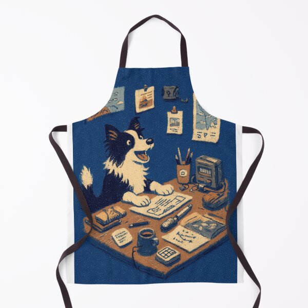 Item preview, Busy Australian Shepherd Ranch Office Art designed and sold by Flying Doggo.