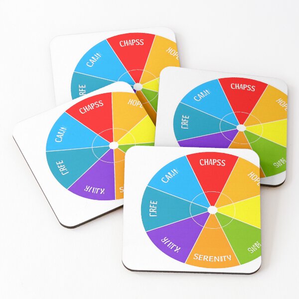 Item preview, A sticker that looks like a color palette with emotion labels (e.g., “calm,” “chaos,” “hope”) designed and sold by STICKERS FOR SALE NOW.