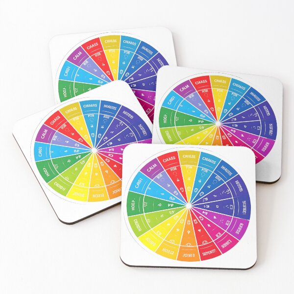 Item preview, A sticker that looks like a color palette with emotion labels (e.g., “calm,” “chaos,” “hope”) designed and sold by STICKERS FOR SALE NOW.