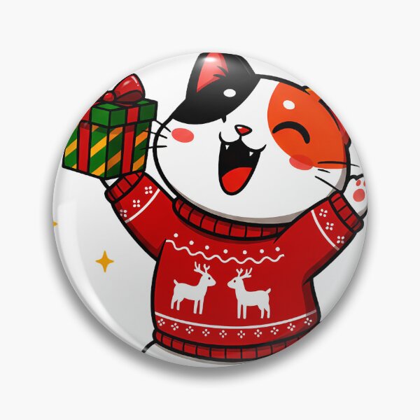 Item preview, Calico Cat Jumping with Gift – Festive Christmas Sweater Celebration Design designed and sold by meesub.