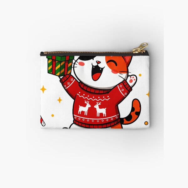 Item preview, Calico Cat Jumping with Gift – Festive Christmas Sweater Celebration Design designed and sold by meesub.