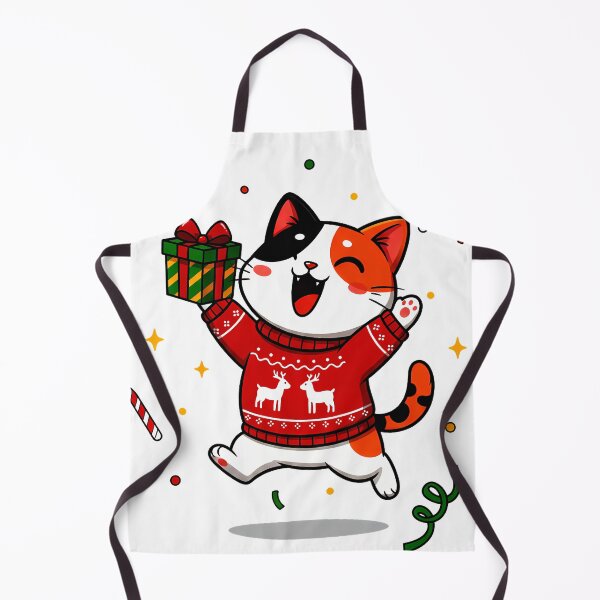 Item preview, Calico Cat Jumping with Gift – Festive Christmas Sweater Celebration Design designed and sold by meesub.