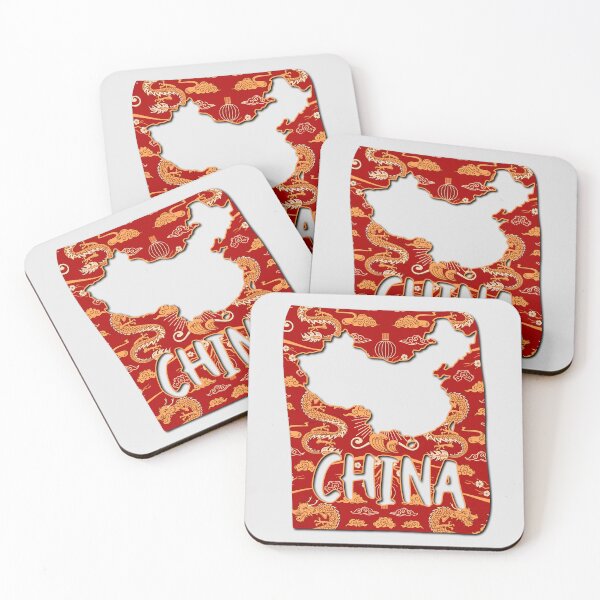 Item preview, Mapa del Dragón de China: Diseño Cultural Rojo y Dorado designed and sold by mashmosh.
