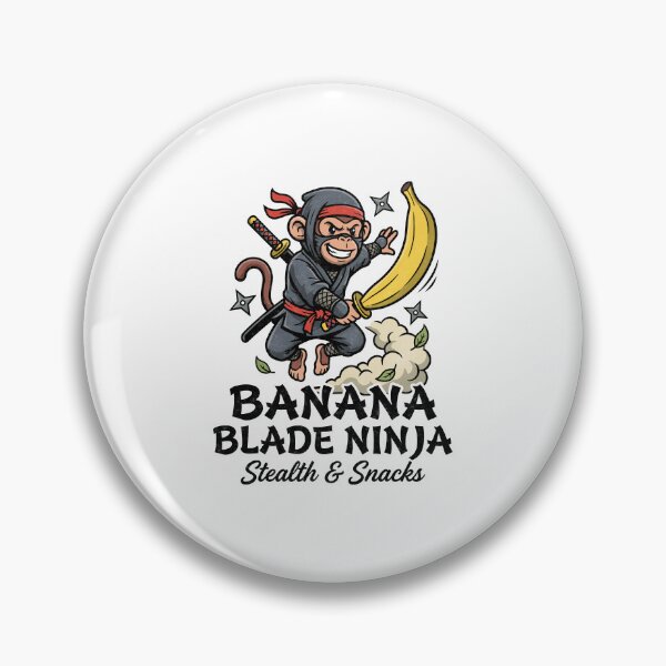 Item preview, Funny Ninja Monkey With Banana Blade designed and sold by tollaru.