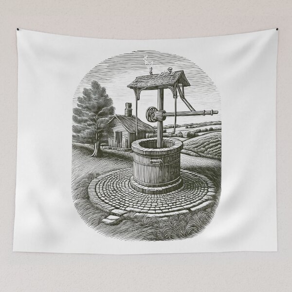 Item preview, Vintage Wishing Well - Vintage Pencil Drawings designed and sold by RockitBaby.