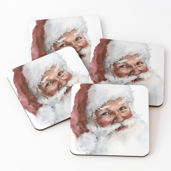 Item preview, Kind Watercolor Santa Claus Portrait - Smiling Father Christmas designed and sold by Moss and Moon Studio.