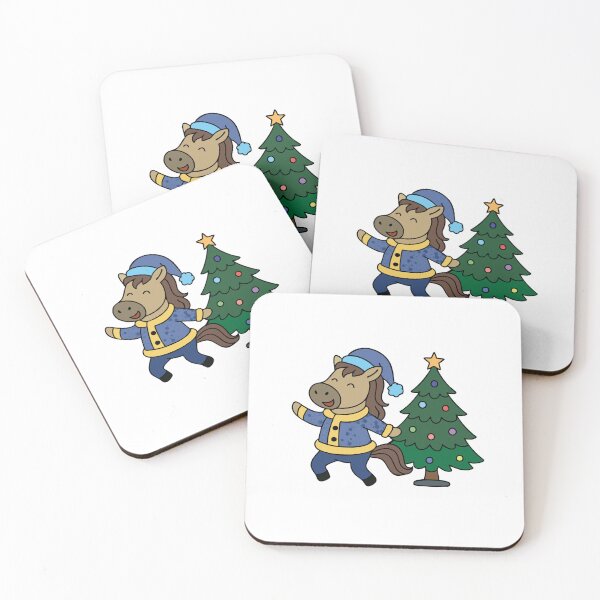 Item preview, Lindo poni navideño decorando el árbol: adorable ilustración navideña designed and sold by ShykShop.