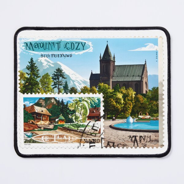 Item preview, Stylized fake stamps for fictional places like “Mount Cozy” or “Tea Island” designed and sold by STICKERS FOR SALE NOW.