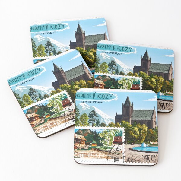 Item preview, Stylized fake stamps for fictional places like “Mount Cozy” or “Tea Island” designed and sold by STICKERS FOR SALE NOW.