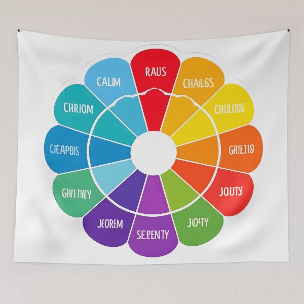 Item preview, A sticker that looks like a color palette with emotion labels (e.g., “calm,” “chaos,” “hope”) designed and sold by STICKERS FOR SALE NOW.