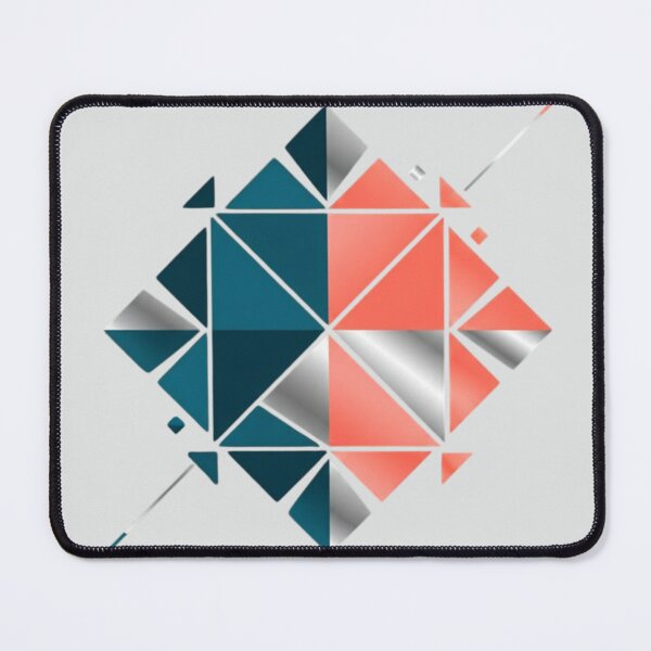 Item preview, Geometric Diamond Contrast: Teal, Coral, and Silver designed and sold by VibeNationArt.