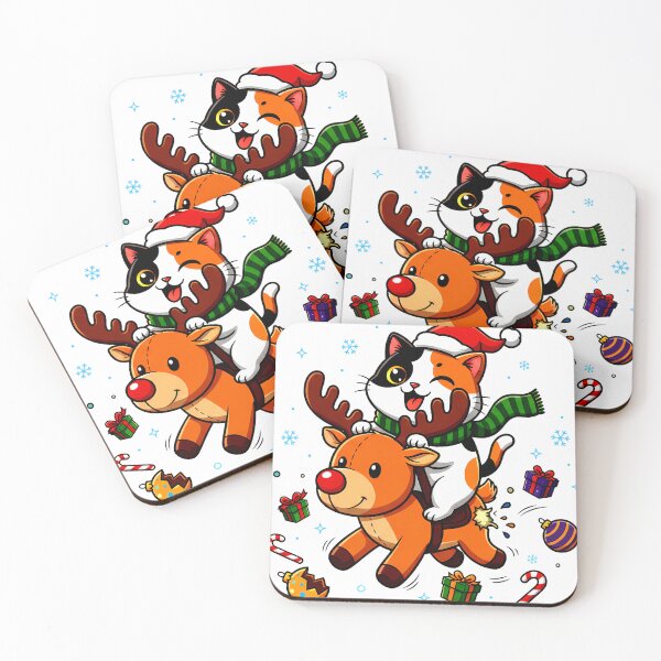 Item preview, Calico Cat Riding Reindeer – Whimsical Christmas Adventure Design designed and sold by meesub.