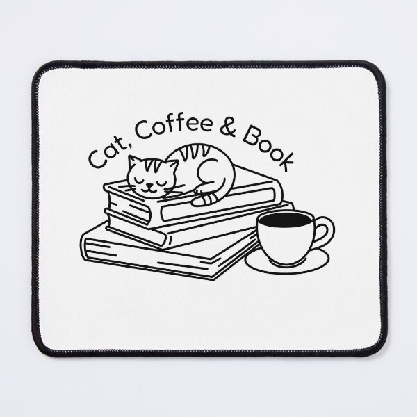 Item preview, Cat, Coffee and Book designed and sold by Shiningsticker8.