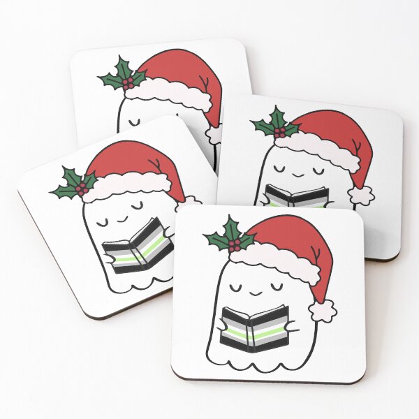 Item preview, Agender Pride Ghost Reading – Cute Christmas Santa Hat designed and sold by Cannaxes Studio.