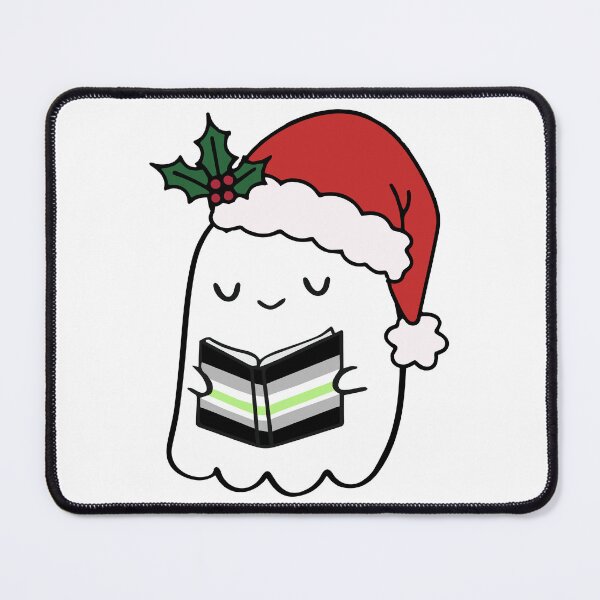Item preview, Agender Pride Ghost Reading – Cute Christmas Santa Hat designed and sold by Cannaxes Studio.