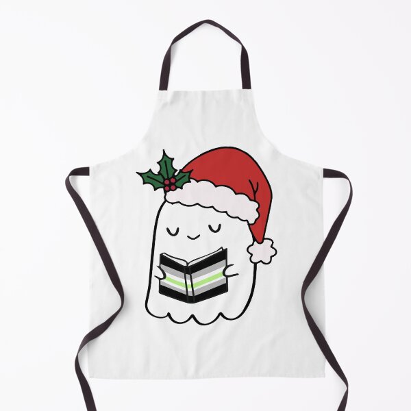 Item preview, Agender Pride Ghost Reading – Cute Christmas Santa Hat designed and sold by Cannaxes Studio.
