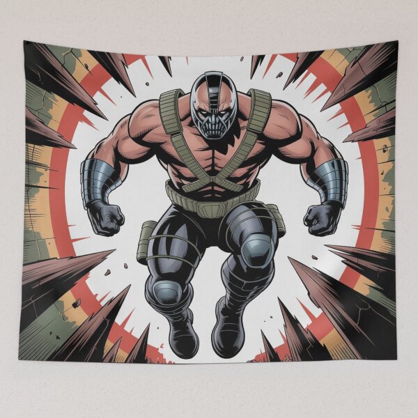 Item preview, Bane's Explosive Onslaught: Venom-Fueled Leap of Destruction - DC Comics Fan Art designed and sold by Midnight Veil Designs.