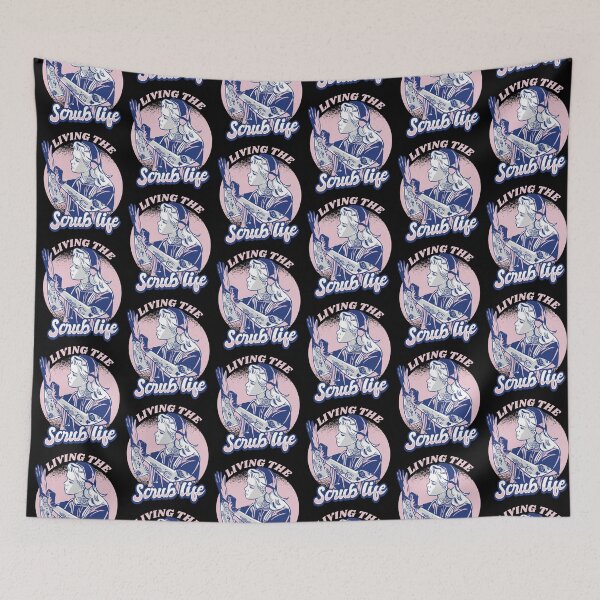 Item preview, Living the Scrub Life Nurse Tattoo Style Design designed and sold by JRRTs.