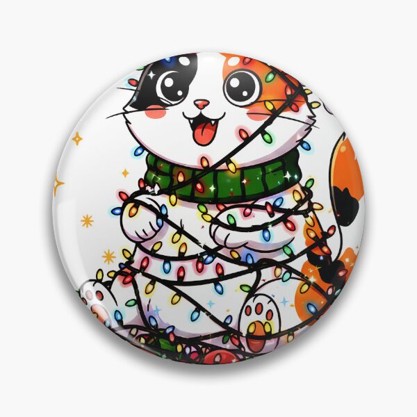 Item preview, Calico Cat in Christmas Lights – Whimsical Holiday Mischief Design designed and sold by meesub.