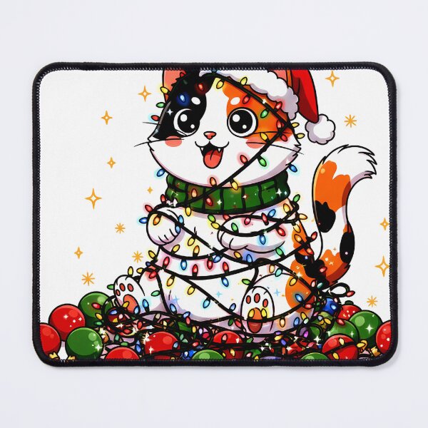 Item preview, Calico Cat in Christmas Lights – Whimsical Holiday Mischief Design designed and sold by meesub.