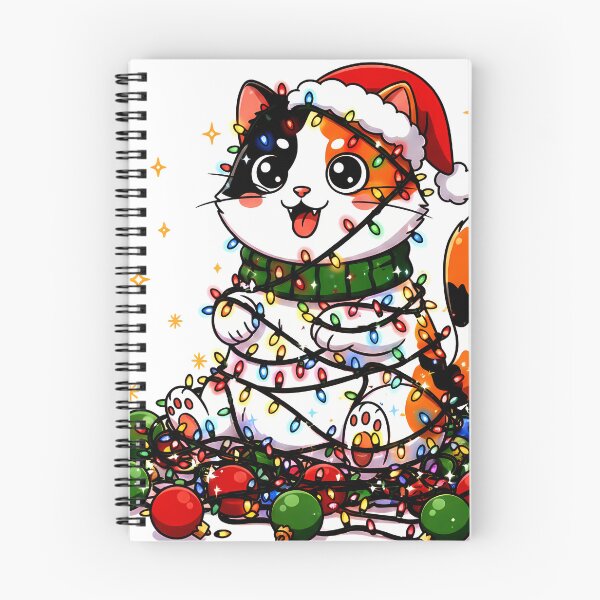 Item preview, Calico Cat in Christmas Lights – Whimsical Holiday Mischief Design designed and sold by meesub.