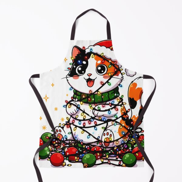 Item preview, Calico Cat in Christmas Lights – Whimsical Holiday Mischief Design designed and sold by meesub.