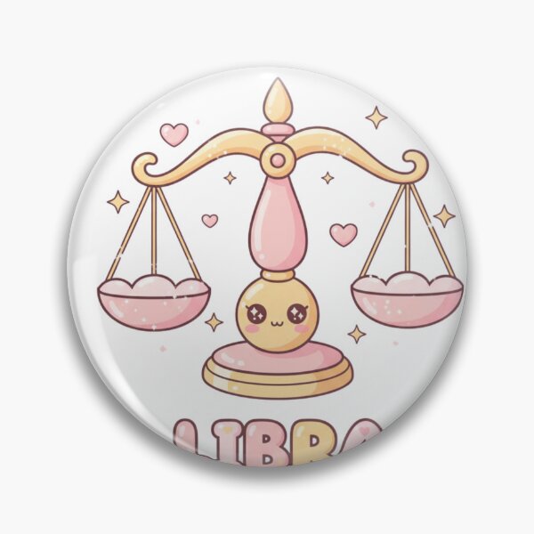 Item preview, Kawaii Libra Scales – Cute Zodiac Sign Illustration designed and sold by LaurannaDesign.