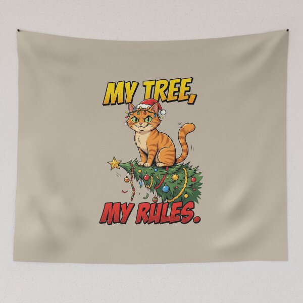 Item preview, My Tree, My Rules - Funny Cat Christmas Tree Destroyer designed and sold by AwesomeBeyondLimits.