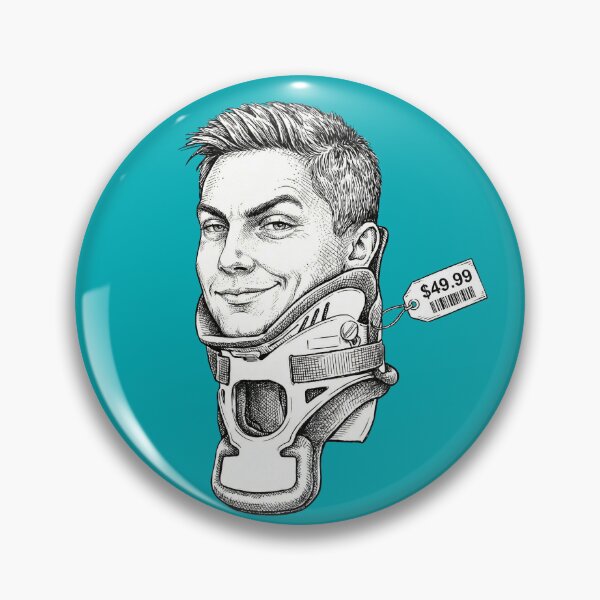Item preview, Smug Man with New Neck Brace for Insurance Fraud designed and sold by Naux | Design & Illustration.