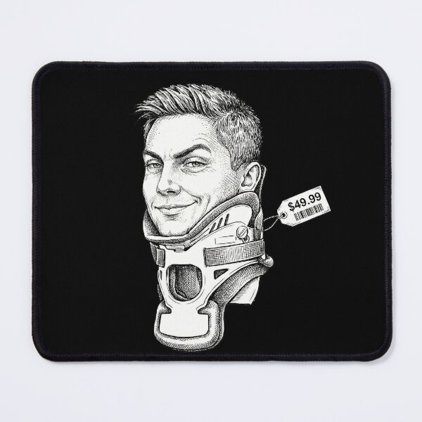 Item preview, Smug Man with New Neck Brace for Insurance Fraud designed and sold by Naux | Design & Illustration.