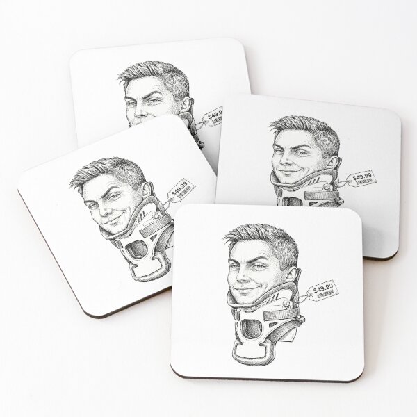 Item preview, Smug Man with New Neck Brace for Insurance Fraud designed and sold by Naux | Design & Illustration.