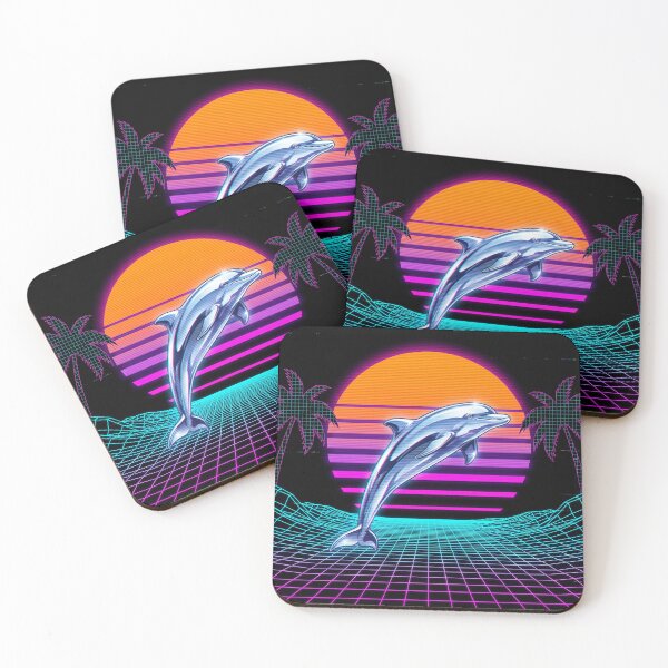Item preview, Neon Synthwave Dolphin - Retro 80s Sunset Vaporwave designed and sold by Miauau Studio.