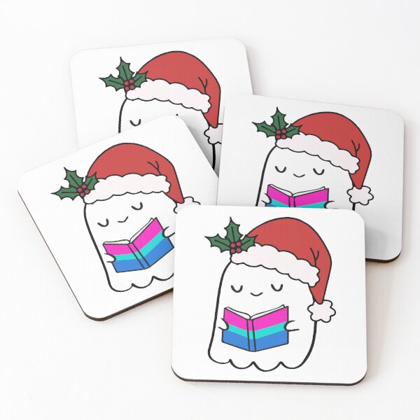 Item preview, Polysexual Pride Ghost Reading – Cute Queer Christmas Art designed and sold by Cannaxes Studio.