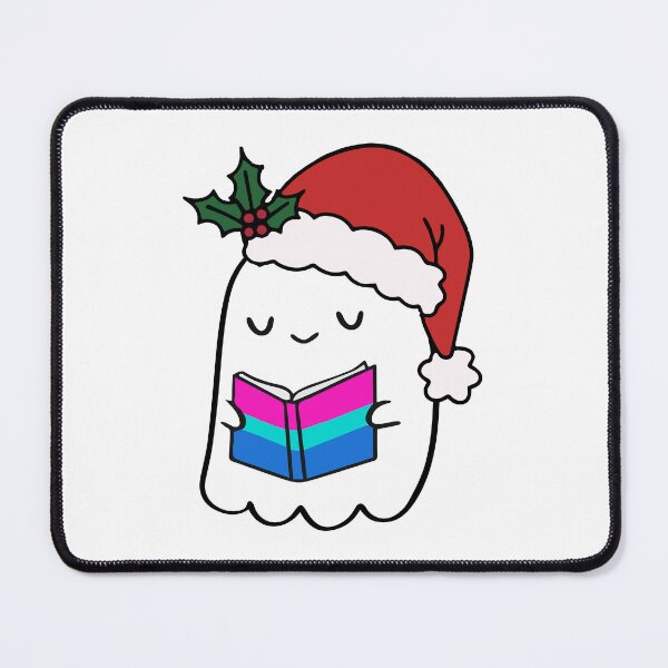 Item preview, Polysexual Pride Ghost Reading – Cute Queer Christmas Art designed and sold by Cannaxes Studio.