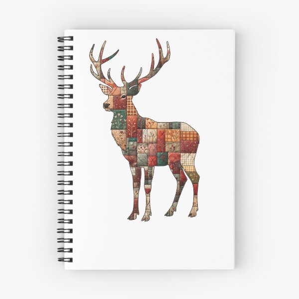 Item preview, Scottish Patchwork Style Stag | Scotland Autumn Deer Gift designed and sold by Loom on the Loch.