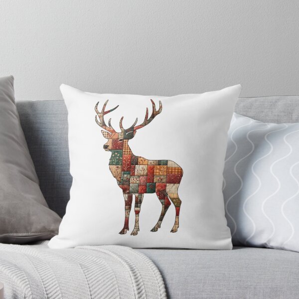 Item preview, Scottish Patchwork Style Stag | Scotland Autumn Deer Gift designed and sold by Loom on the Loch.