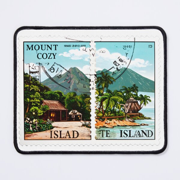 Item preview, Stylized fake stamps for fictional places like “Mount Cozy” or “Tea Island” designed and sold by STICKERS FOR SALE NOW.