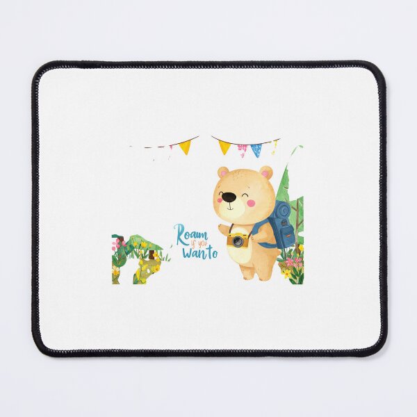 Item preview, A bear with a backpack and camera saying “Roam if you want to" designed and sold by STICKERS FOR SALE NOW.