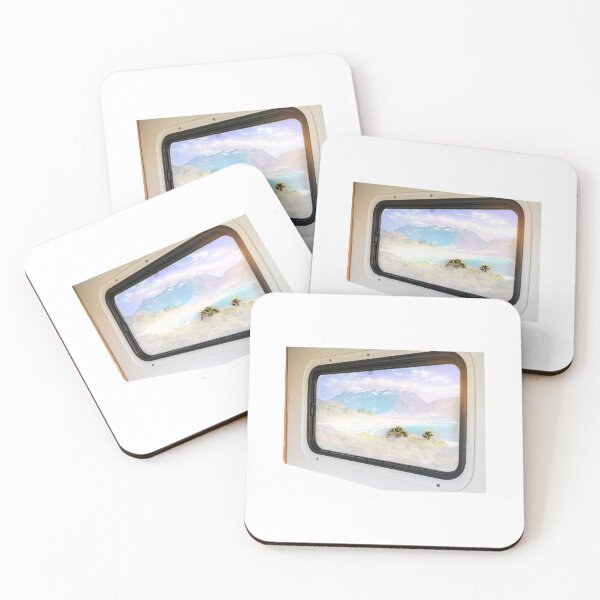 Item preview, A van window showing changing scenery (mountains, beach, desert) designed and sold by STICKERS FOR SALE NOW.
